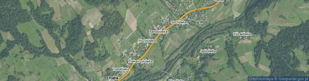 Zdjęcie satelitarne Raba Niżna ul.